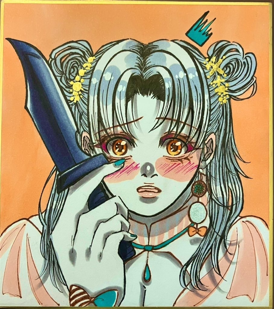 オリジナルイラスト橙　小色紙