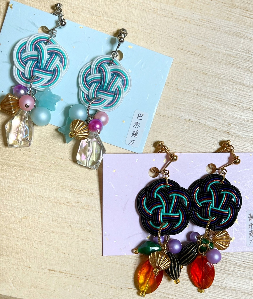 巴形薙刀 静形薙刀 イヤリング ピアス キャライメージ 刀剣乱舞 とうらぶ