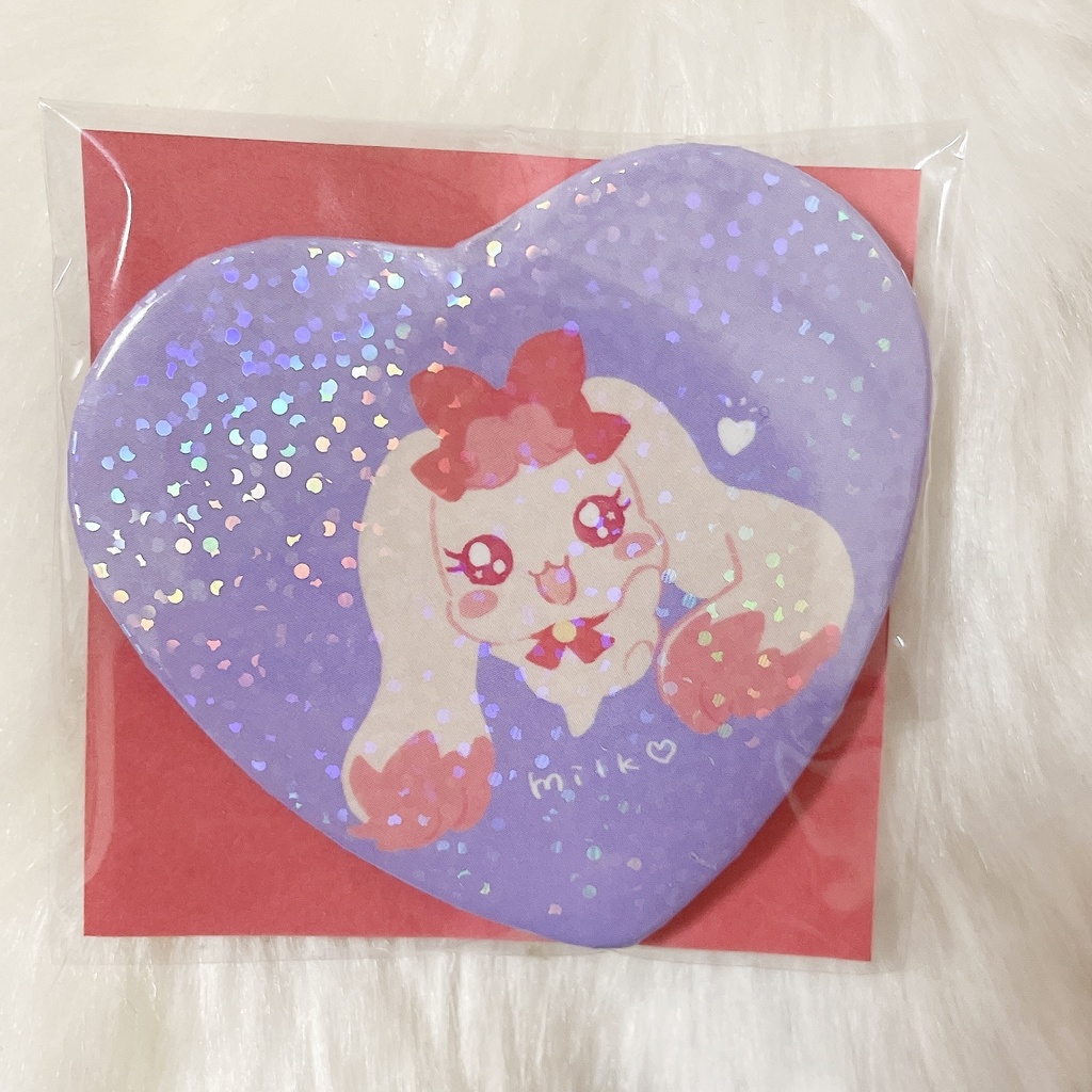 ミルク🎀ハートホログラムラメ缶バッジ - opiyopiyopiyo - BOOTH