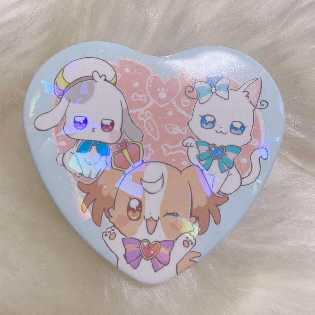 わんぷりきらきらハート缶バッジ 