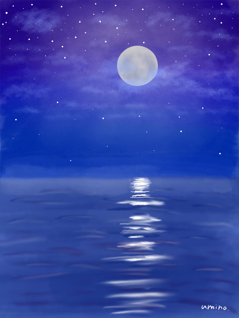 月明かりの海