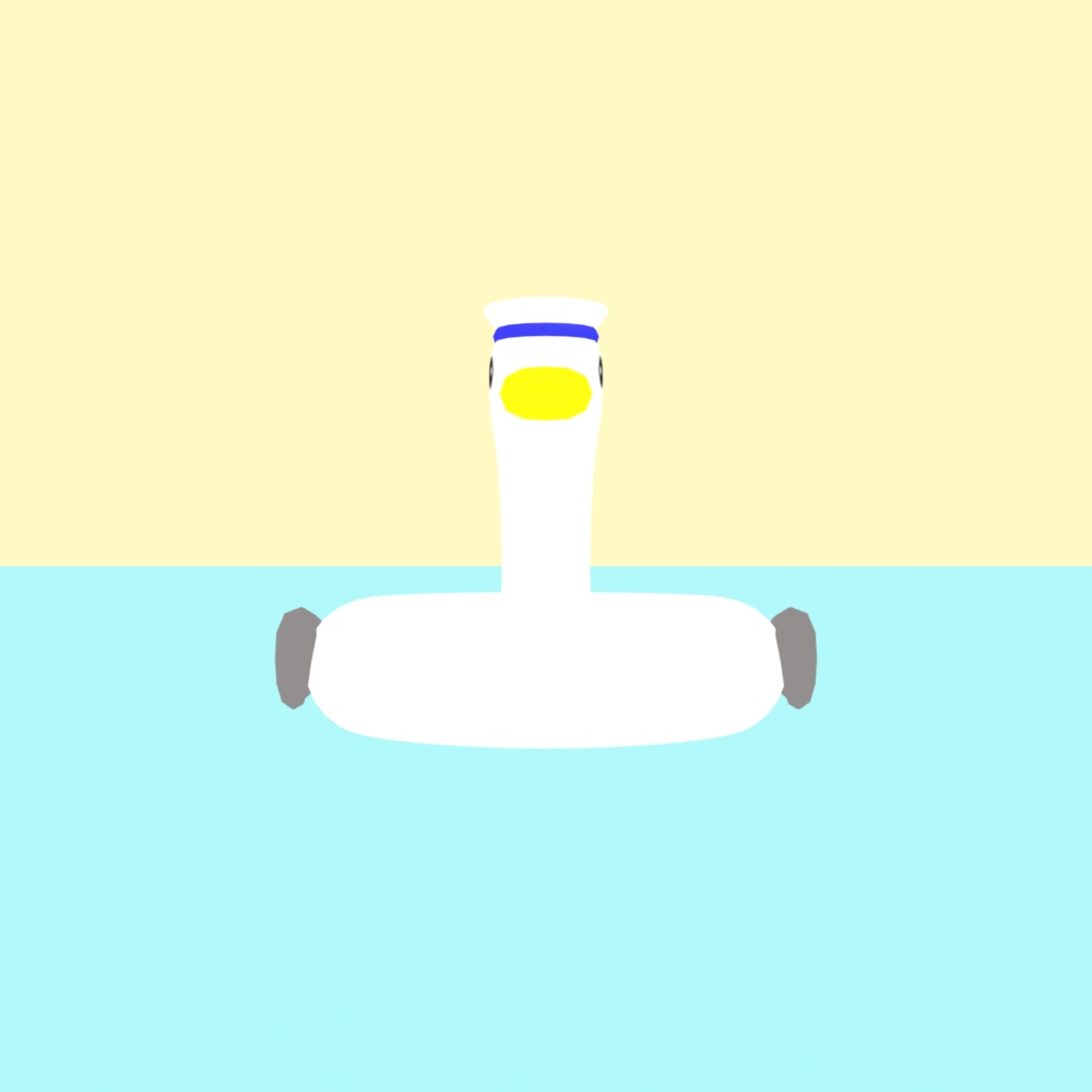 【無料】カモメの浮き輪【3Dモデル】