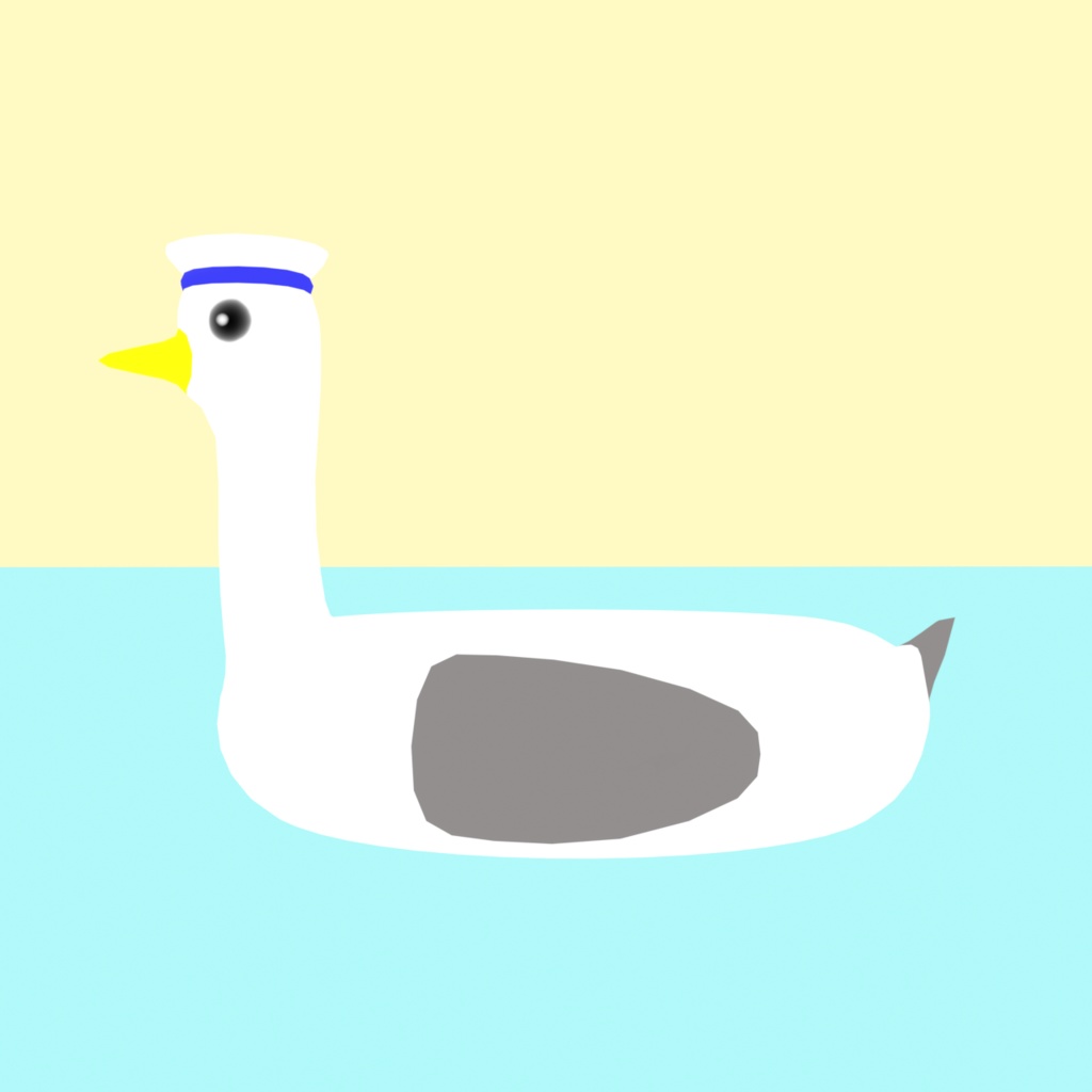 【無料】カモメの浮き輪【3Dモデル】