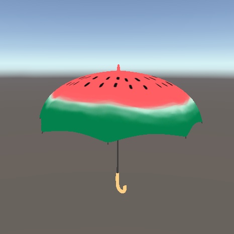 【無料】スイカの傘【3Dモデル】