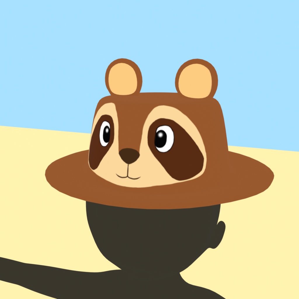 【無料】たぬきの帽子【3Dモデル】