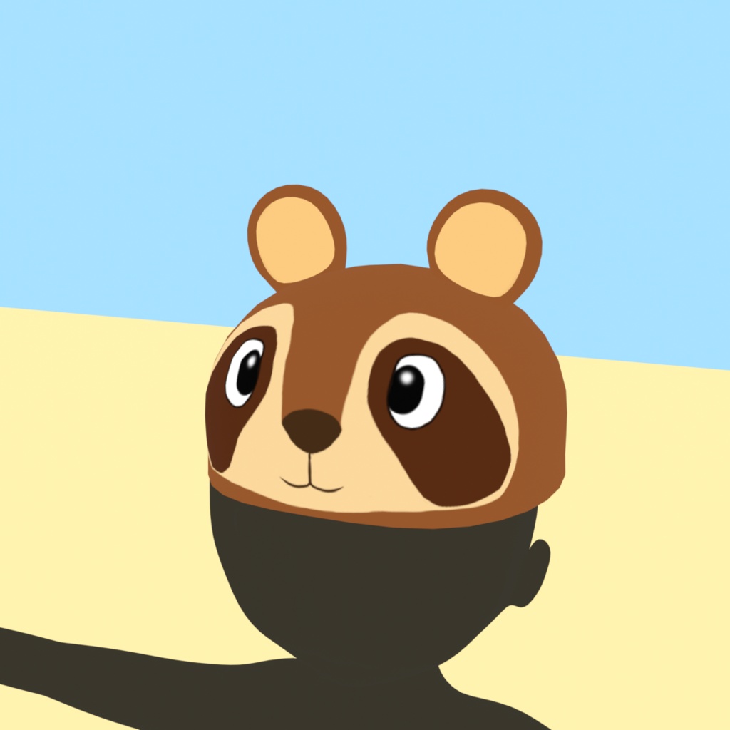 【無料】たぬきの帽子【3Dモデル】