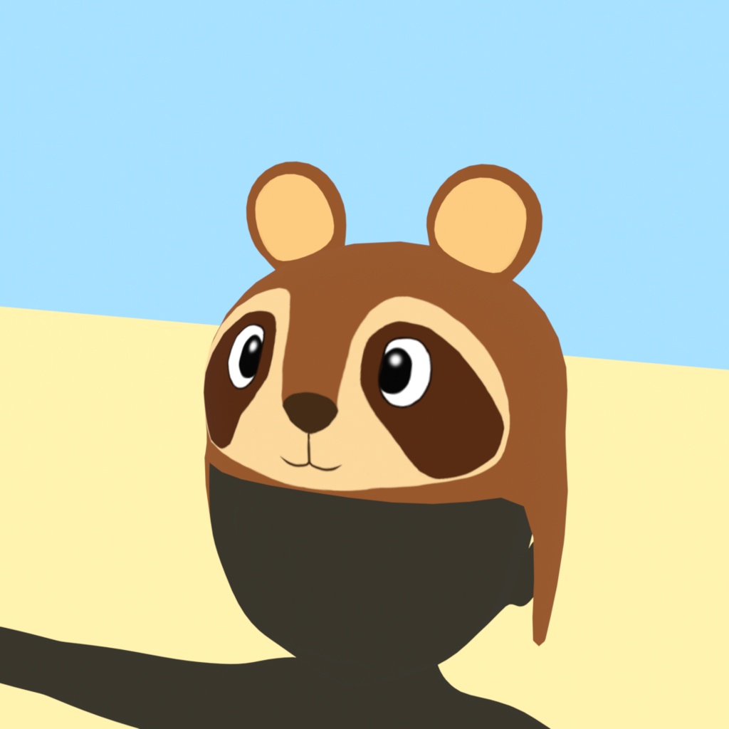 【無料】たぬきの帽子【3Dモデル】