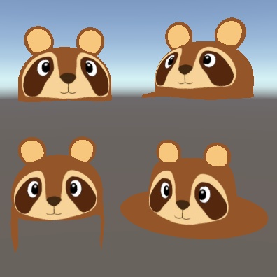 【無料】たぬきの帽子【3Dモデル】