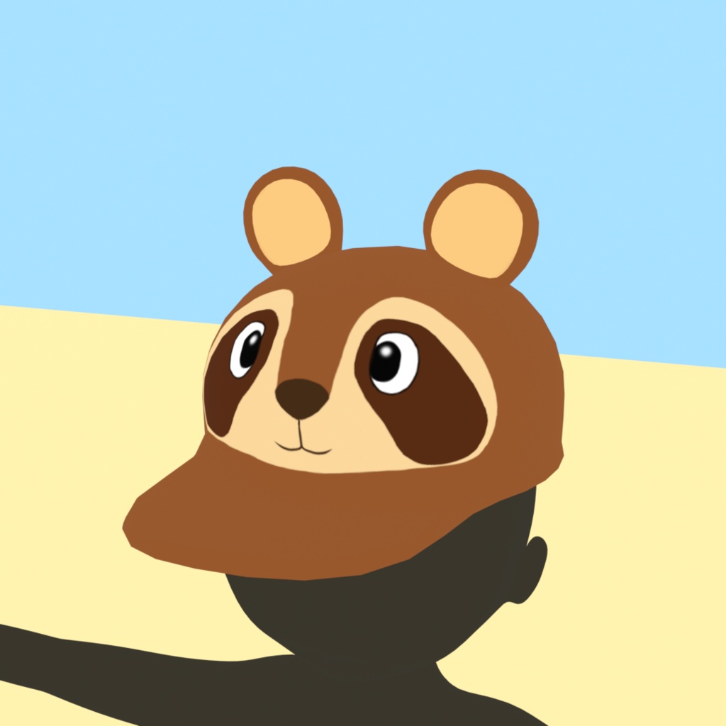 【無料】たぬきの帽子【3Dモデル】