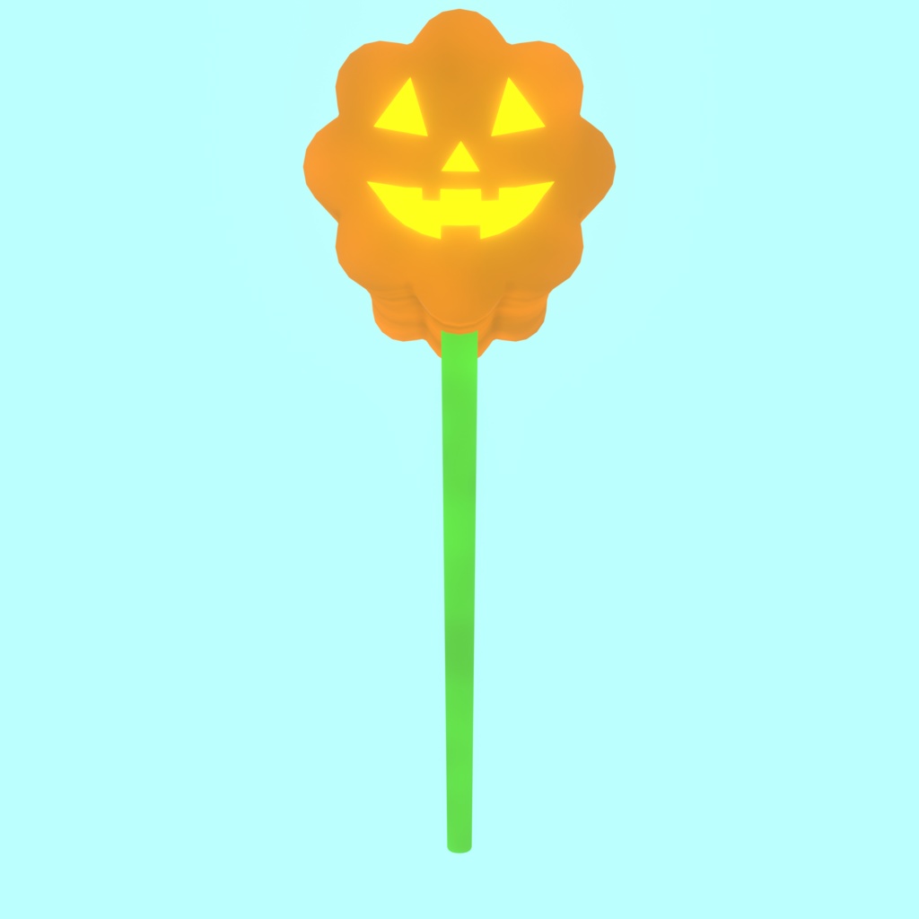 【無料】かぼちゃ柄のハンマー【3Dモデル】