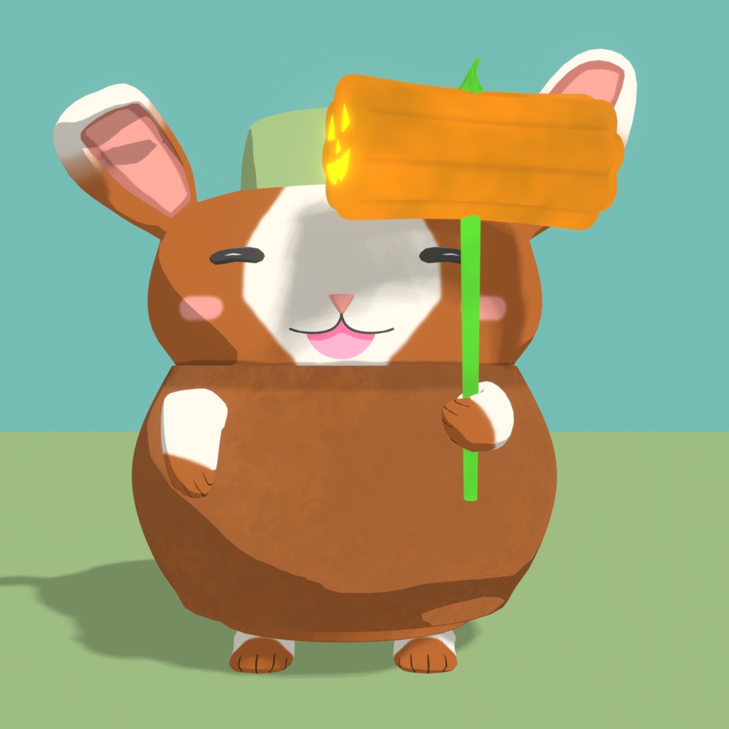 【無料】かぼちゃ柄のハンマー【3Dモデル】