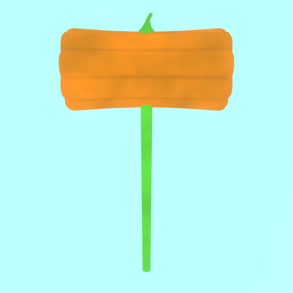 【無料】かぼちゃ柄のハンマー【3Dモデル】