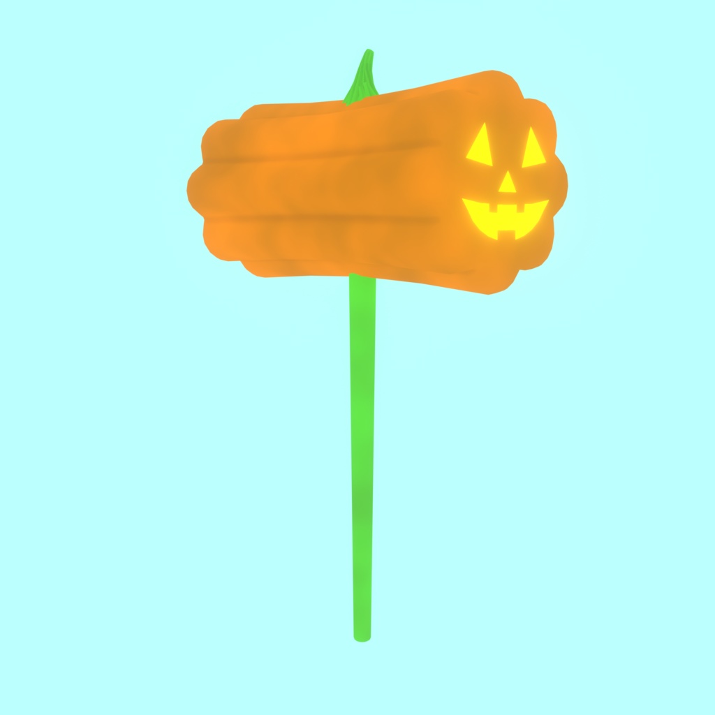 【無料】かぼちゃ柄のハンマー【3Dモデル】