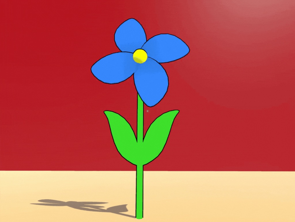 【3Dモデル】花のかざぐるま(回転アニメーション付き)5色セット