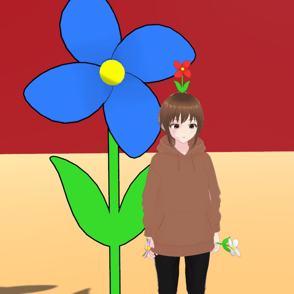 【3Dモデル】花のかざぐるま(回転アニメーション付き)5色セット