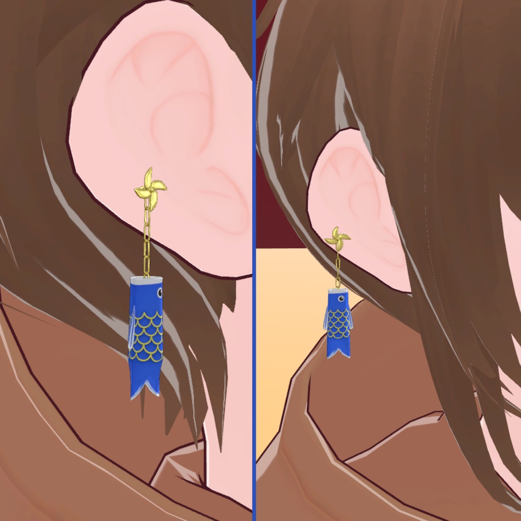 【無料版あり】こいのぼりイヤリング【8色展開/揺れ物対応】