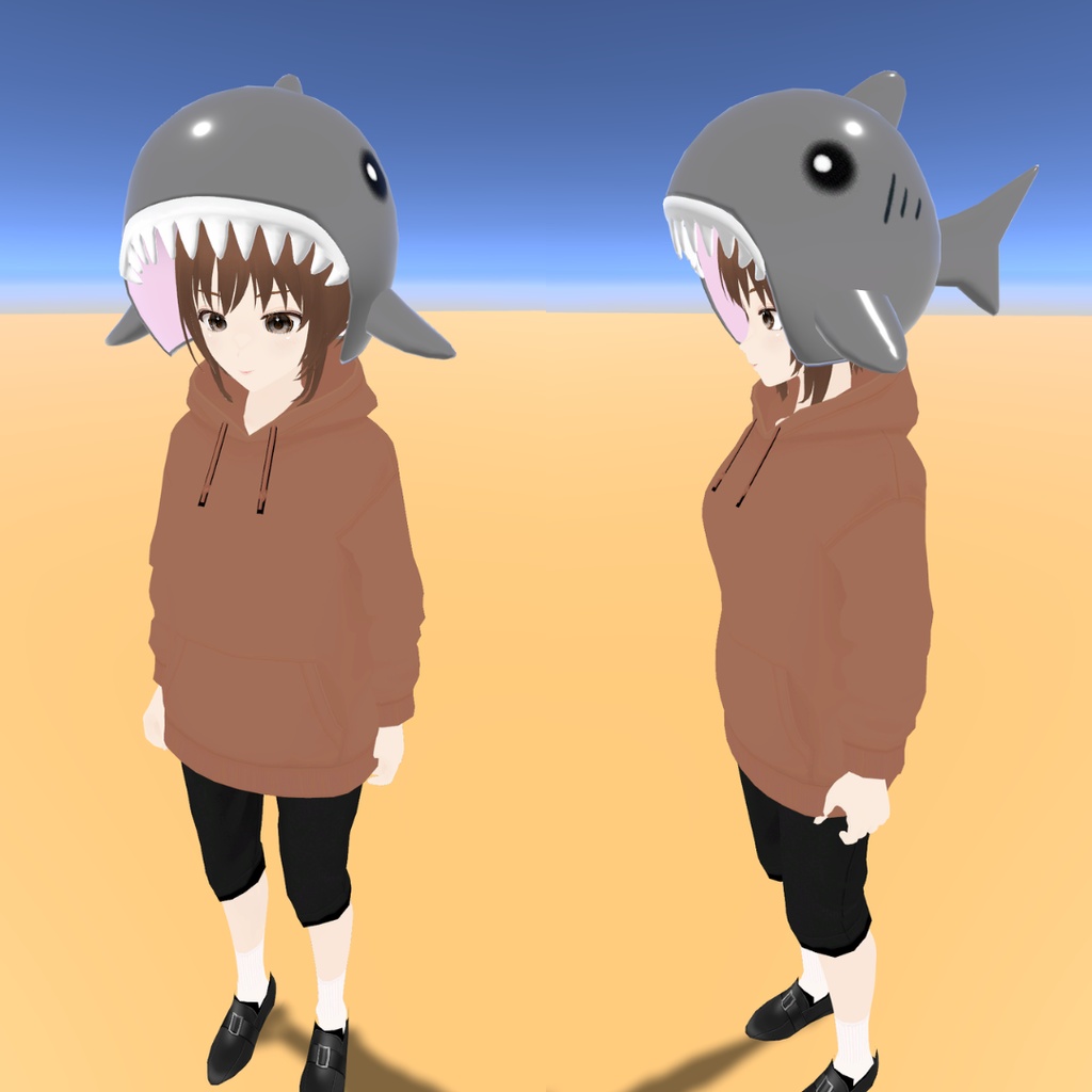 【無料/Free】頭をガブッと! サメのヘルメット