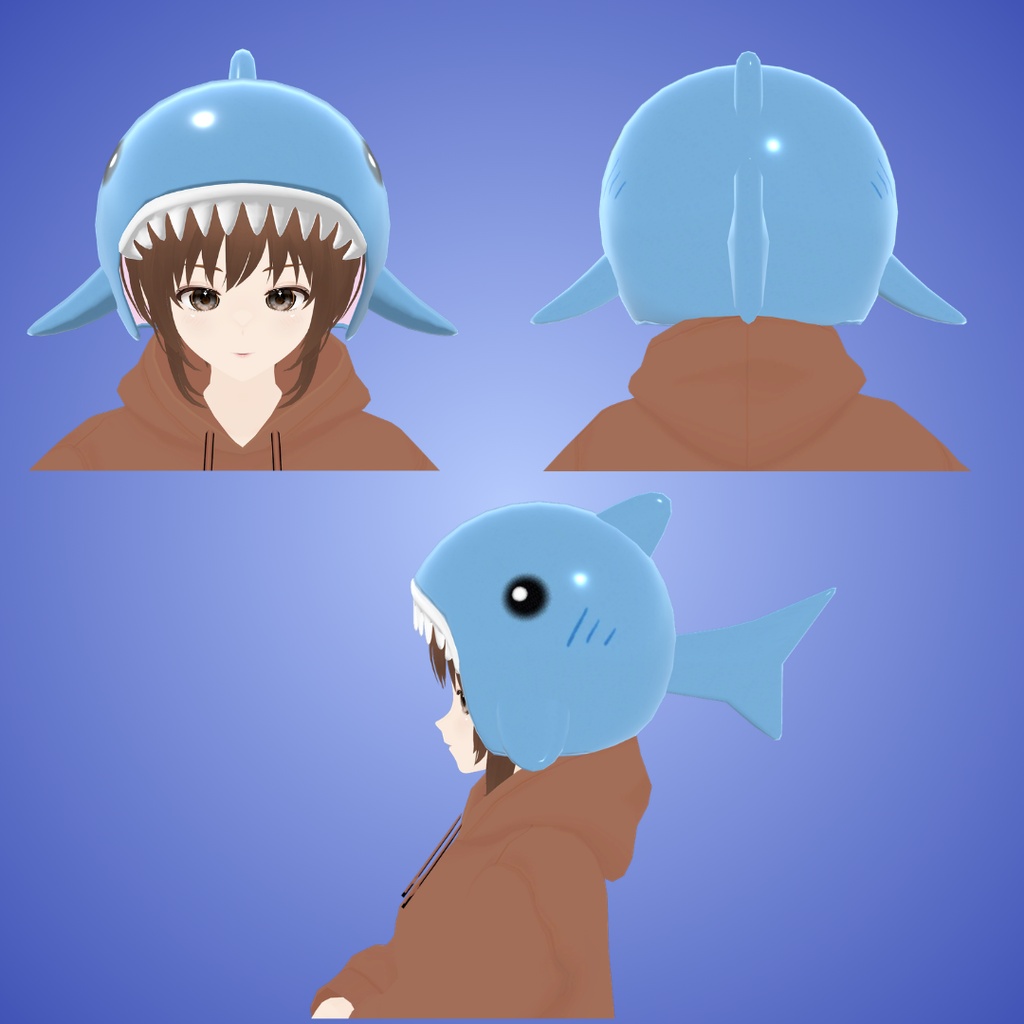 【無料/Free】頭をガブッと! サメのヘルメット