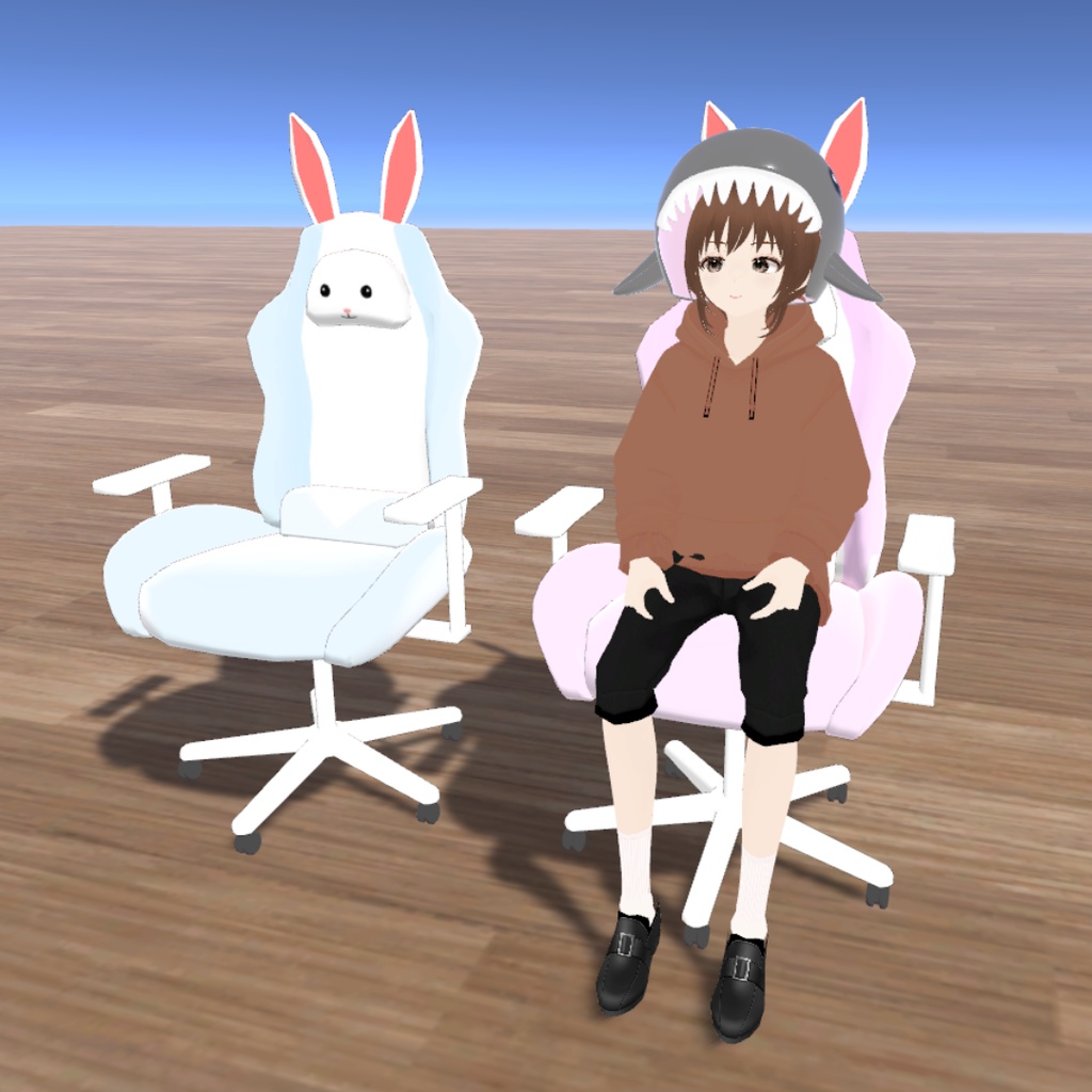 【3Dモデル】うさぎのゲーミングチェア【座れるギミック】
