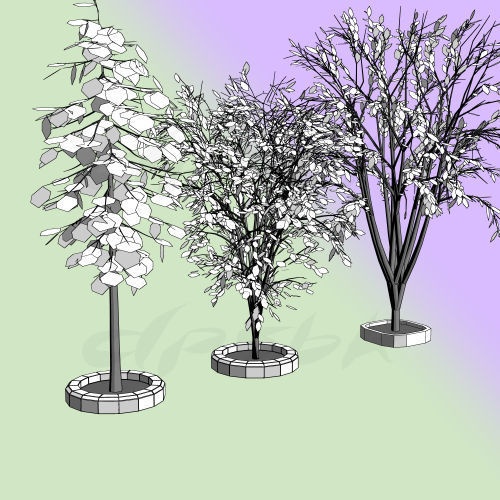 3D自宅用の家と家周りの町並み