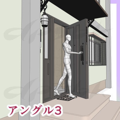 3D・玄関と玄関内部
