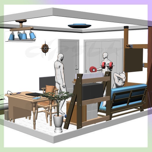 3Dアパート全体(10畳個室含む)