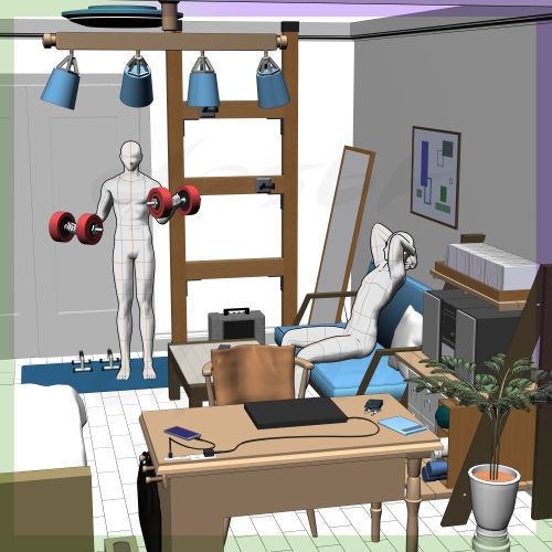 3Dアパート全体(10畳個室含む)