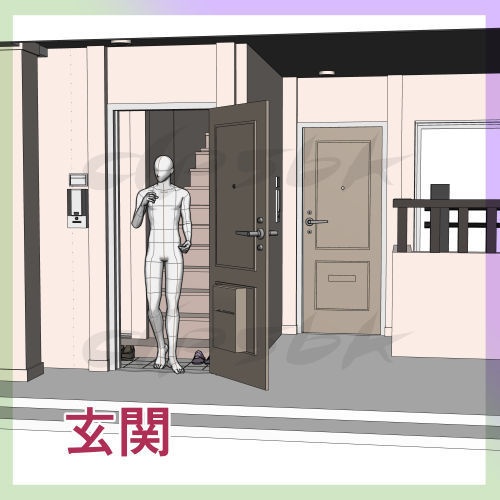 3Dアパート全体(10畳個室無し)