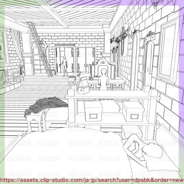 フルセット北部-辺境伯の家と各部屋【3D】