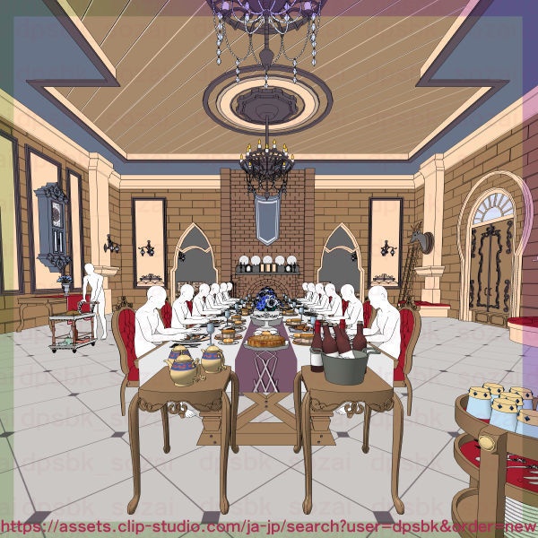 フルセット北部-辺境伯の家と各部屋【3D】