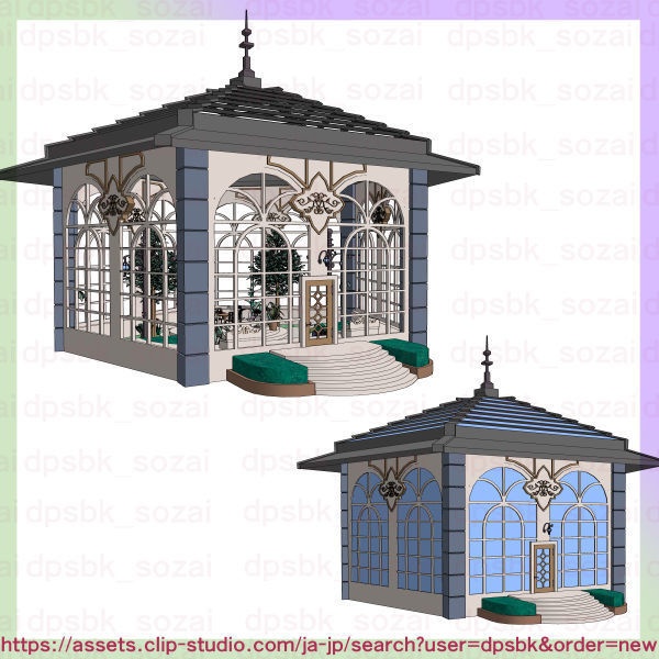 フルセット北部-辺境伯の家と各部屋【3D】