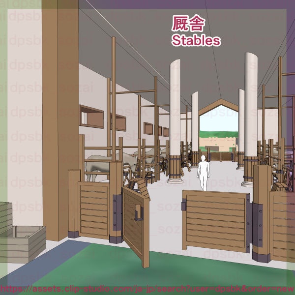 フルセット北部-辺境伯の家と各部屋【3D】