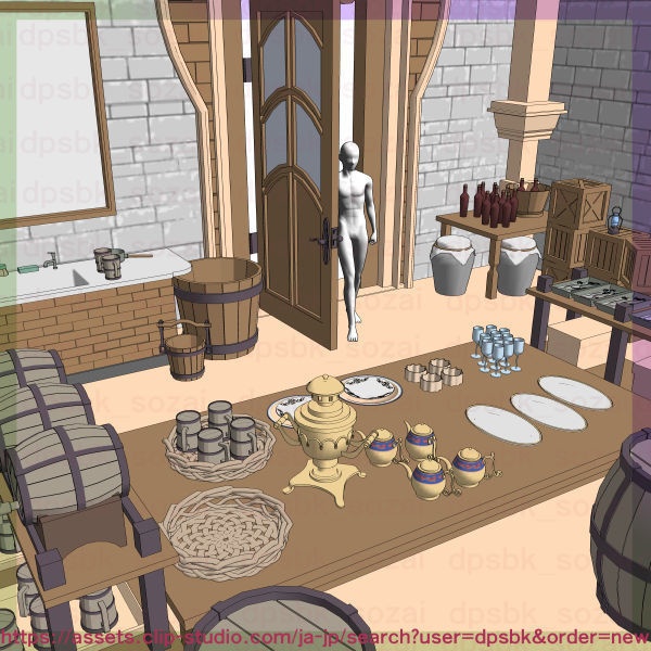 フルセット北部-辺境伯の家と各部屋【3D】