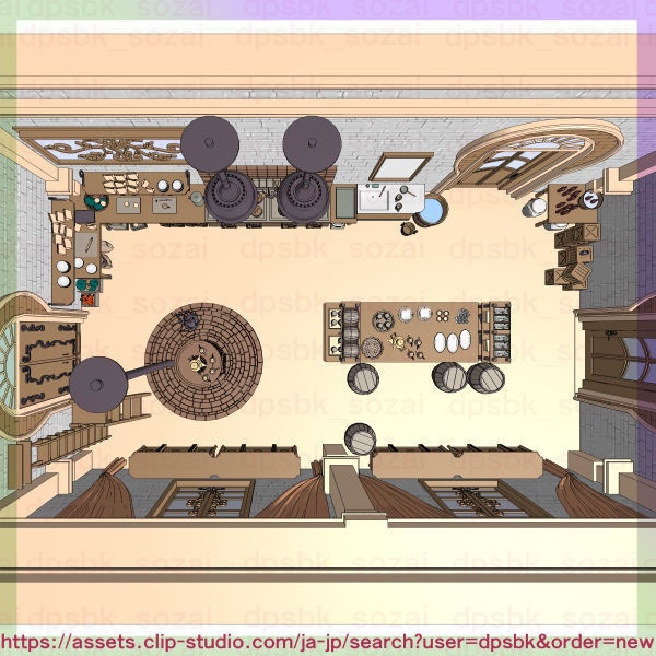 フルセット北部-辺境伯の家と各部屋【3D】