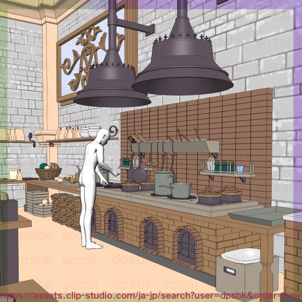 フルセット北部-辺境伯の家と各部屋【3D】