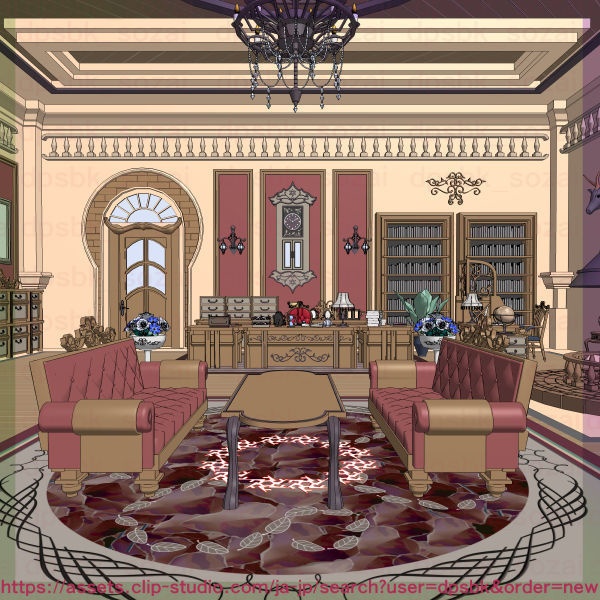 フルセット北部-辺境伯の家と各部屋【3D】