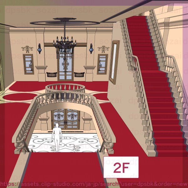 フルセット北部-辺境伯の家と各部屋【3D】