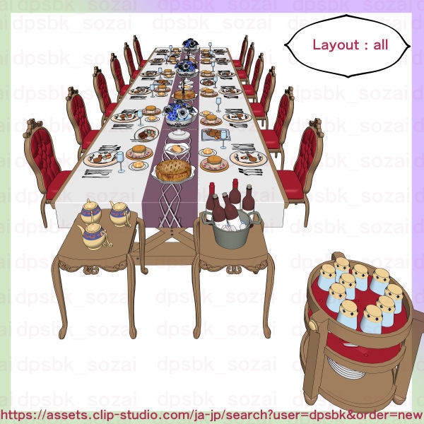 フルセット北部-辺境伯の家と各部屋【3D】