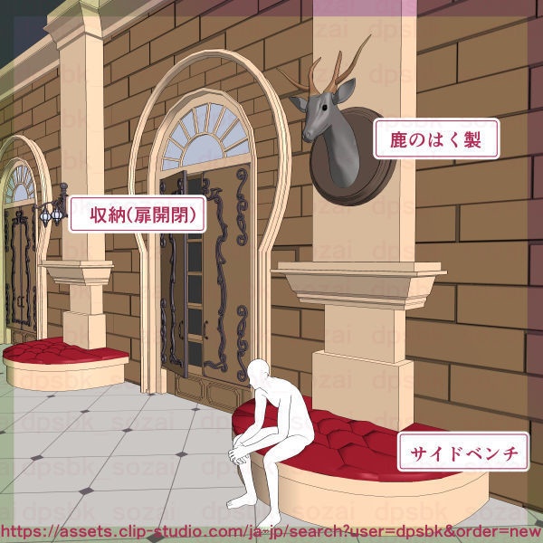 フルセット北部-辺境伯の家と各部屋【3D】