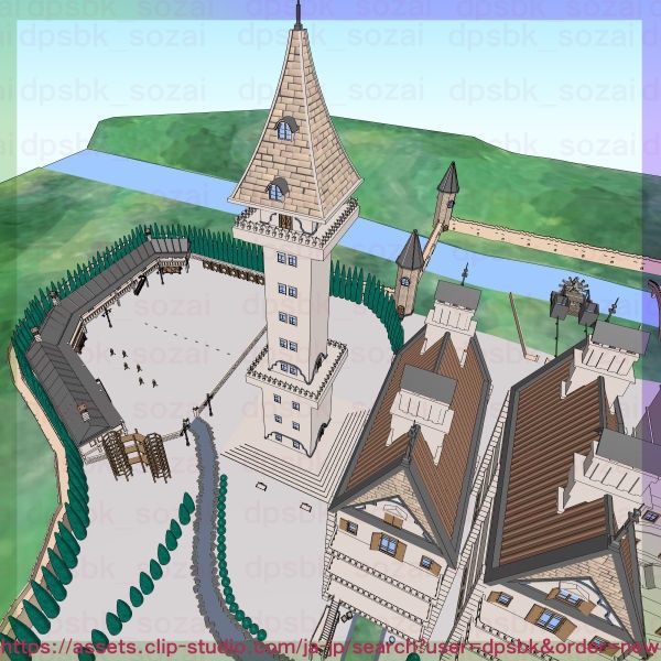 フルセット北部-辺境伯の家と各部屋【3D】