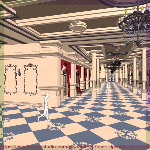 フルセット北部-辺境伯の家と各部屋【3D】