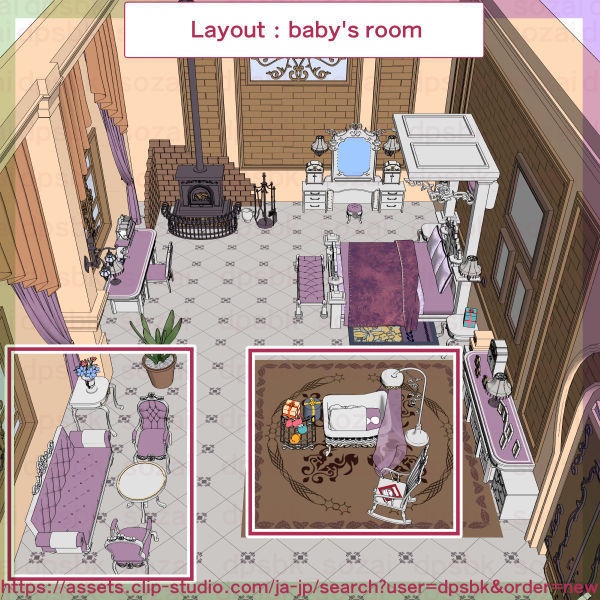 フルセット北部-辺境伯の家と各部屋【3D】