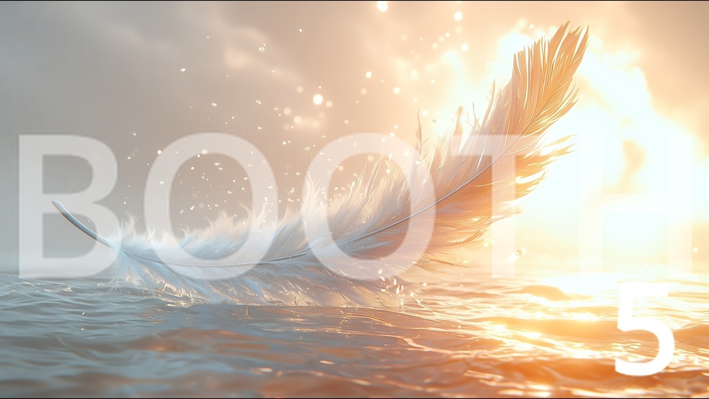 光と水に浮かぶ幻想的な羽根素材集 Vol.2|超高解像度8736×4896px|10枚+シークレット2枚