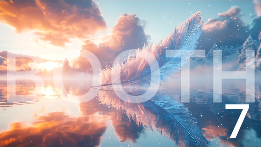 光と水に浮かぶ幻想的な羽根素材集 Vol.2|超高解像度8736×4896px|10枚+シークレット2枚