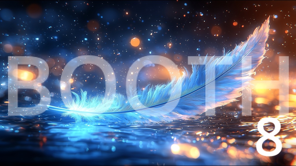 光と水に浮かぶ幻想的な羽根素材集 Vol.2|超高解像度8736×4896px|10枚+シークレット2枚