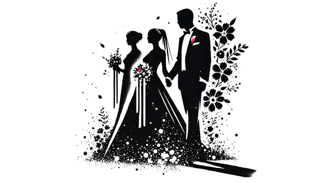 結婚の祝福 - シルエットアートデジタル作品