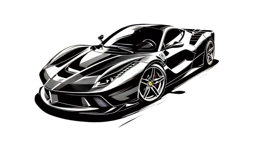スーパースポーツカー - シルエットアート作品