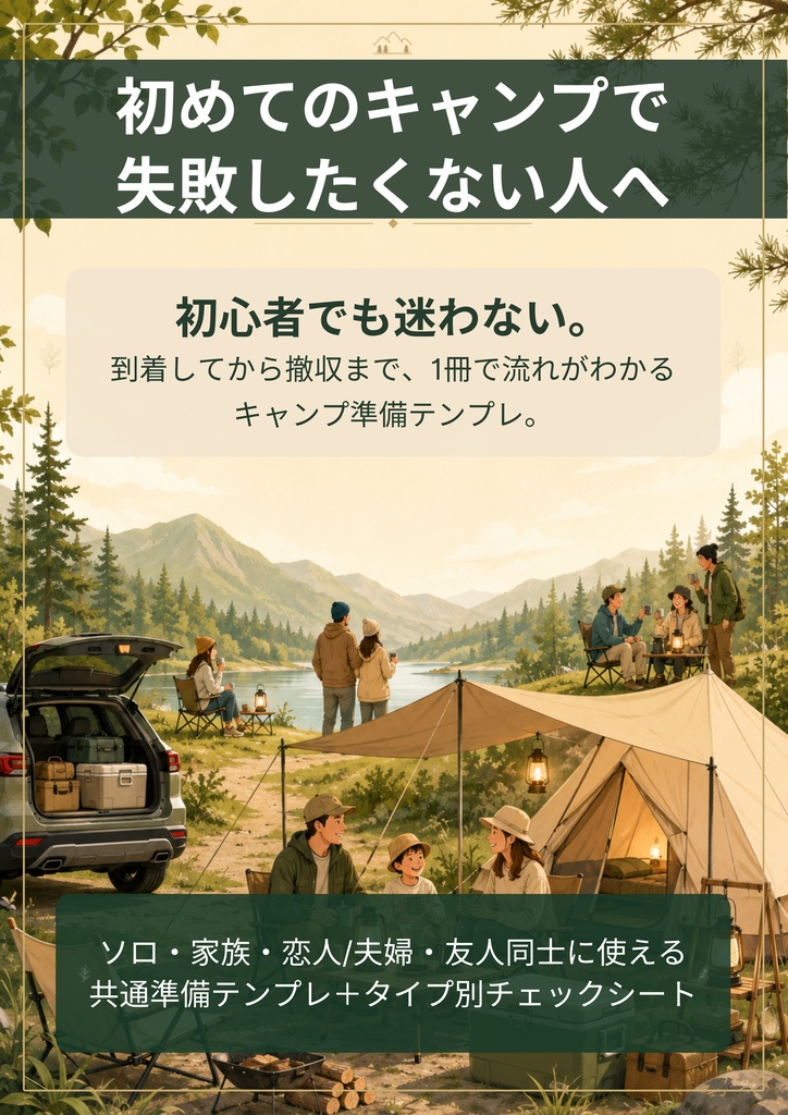 初めてのキャンプで失敗したくない人へ｜キャンプ準備チェックリスト＆プランナー