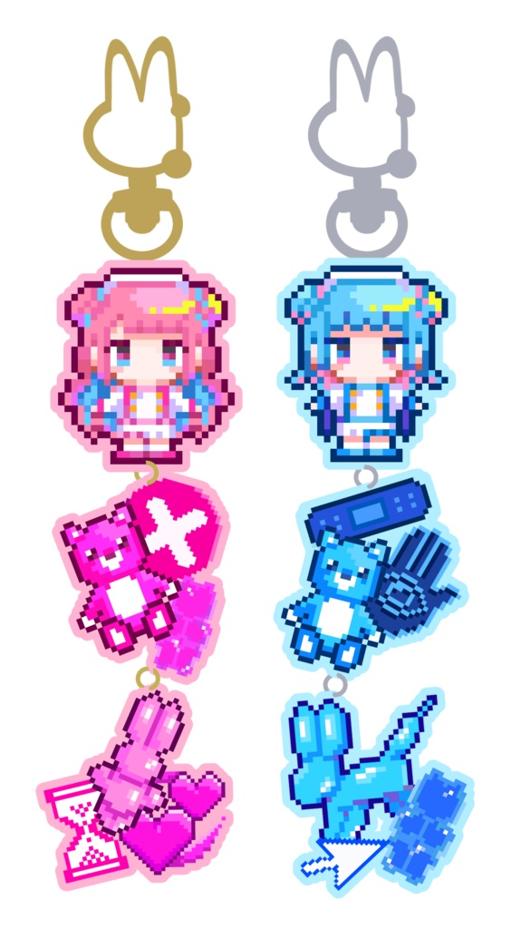 ドット絵3連アクキー