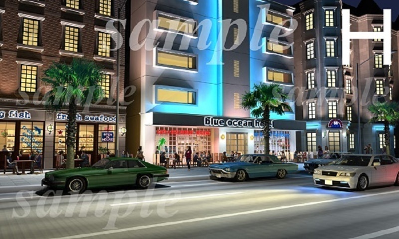 レコードジャケット風の夜景